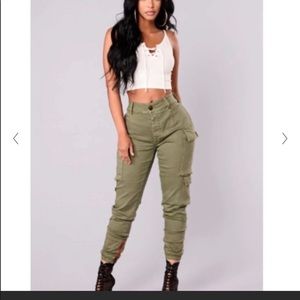 Fashion Nova Olive Green Cargo Pants